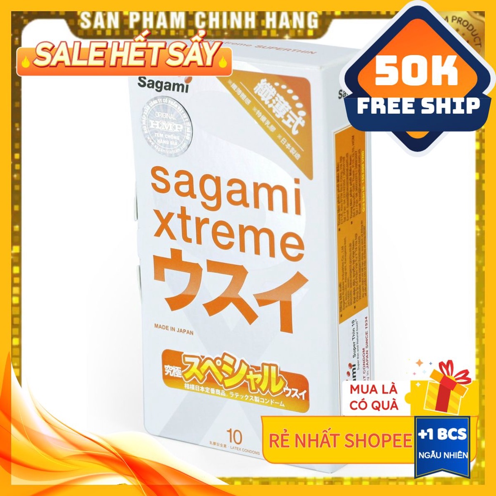 Bao Cao Su Siêu mỏng 10 chiếc Sagami Xtreme Super Thin - Nhật Bản