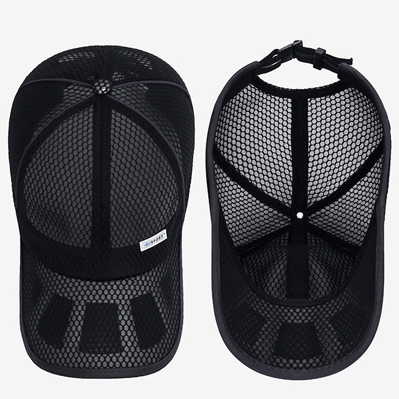 Mũ Lưỡi Trai Phối Lưới Thoáng Khí Màu Trơn Phong Cách Hip Hop Thời Trang Mùa Hè Cho Nam