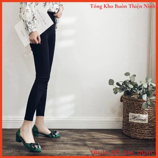 GIÀY NHỰA CAO GÓT ĐÍNH NƠ