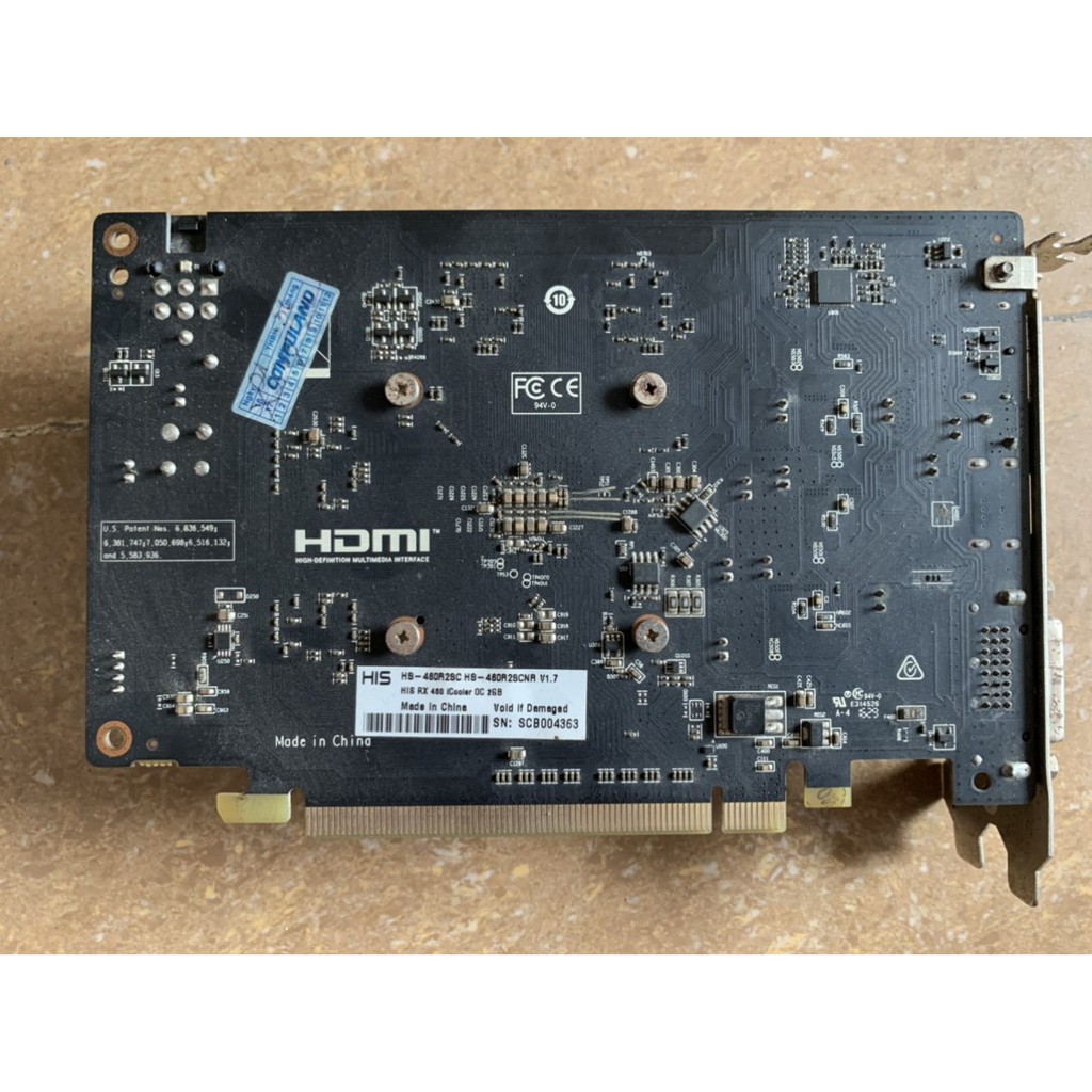 Card màn hình HIS RX460 4GB cũ, Vga chơi game HIS rx460 mạnh ngang GTX950