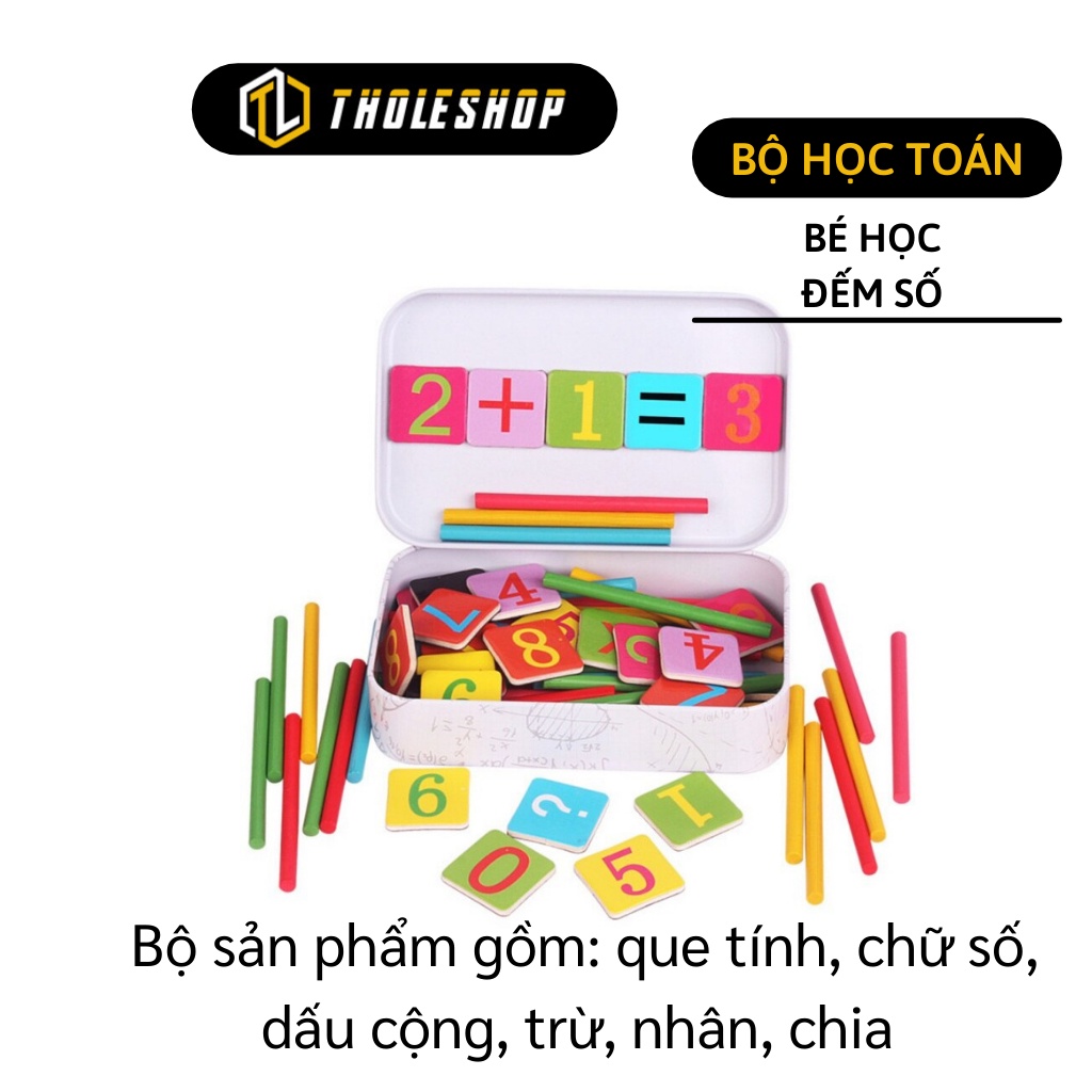 Bộ Học Tính Toán - Bộ Que Tính Gỗ Và Thẻ Ghép Số Học Phép Tính Tư Duy Cho Bé 5547