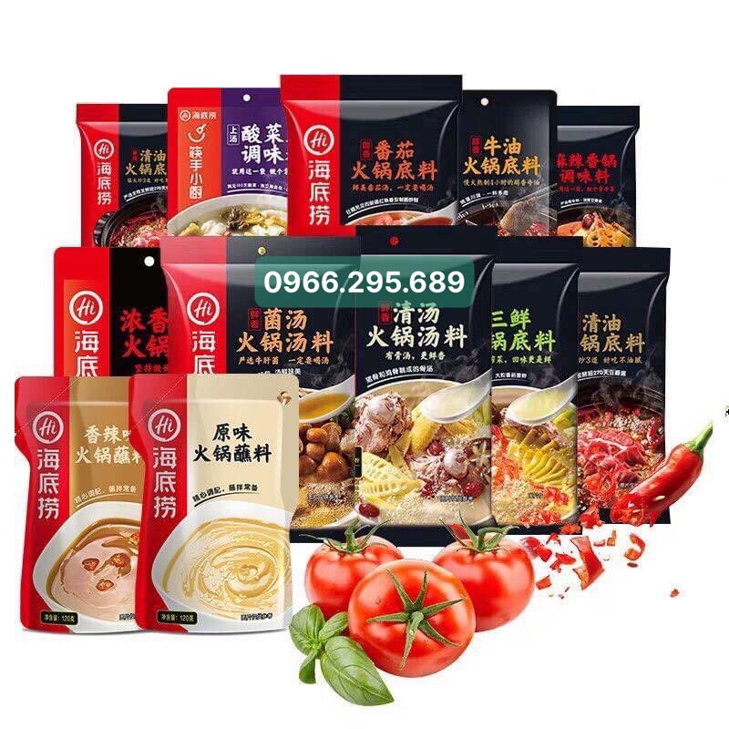 Gia Vị Lẩu Haidilao - Cốt Lẩu Tứ Xuyên có Sẵn Nhiều vị