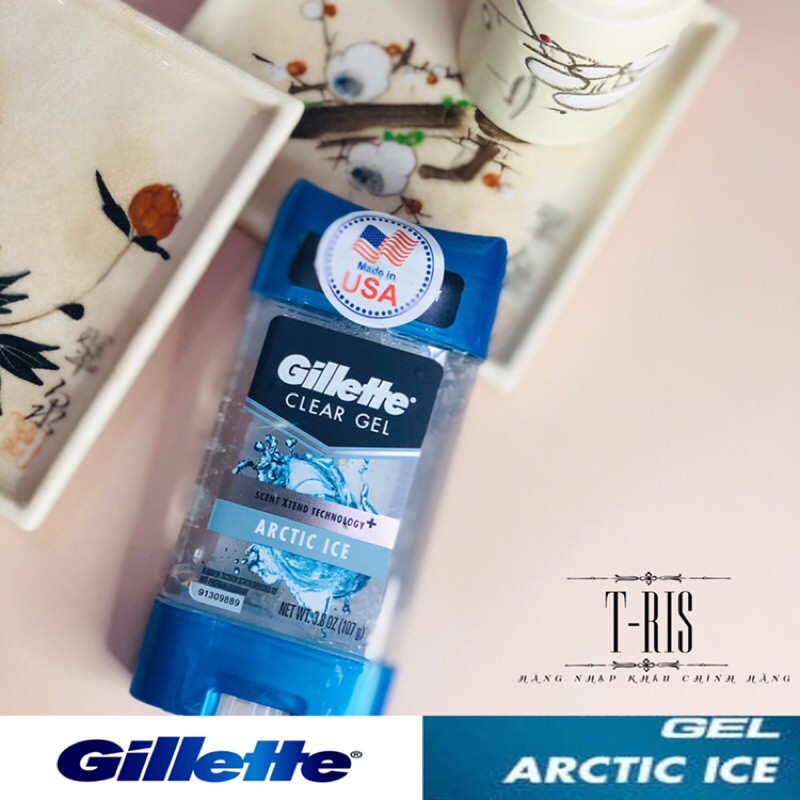[USA] Lăn gel khử mùi Gillette Arctic Ice  Gel trong suốt 107g( Hiệu quả khô thoáng 48h)- Nhập khẩu chính hãng-Giá tốt