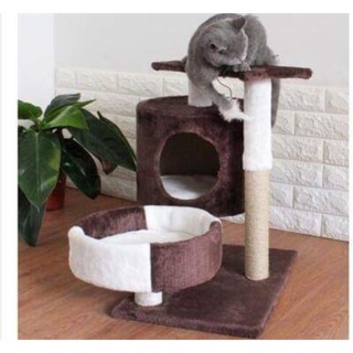 Trụ Cào Móng Cho Mèo Từ 2kg Nhà Cào Móng Có Ổ Nằm Ngủ Cho Mèo Con Cattree Nhung Cao 60cm
