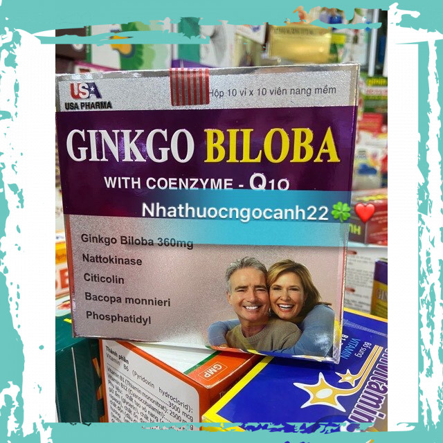 (CHÍNH HÃNG)Viên bổ não GINKGO BILOBA With Coenzym Q10 - Ông Bà (hộp 100 viên)