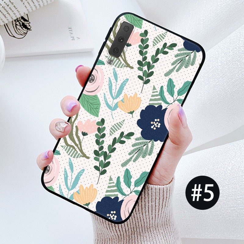 Ốp điện SAMSUNG A52S M12 A03 A03S A52 A72 A12 A21S A01 2020 CORE J7 Pro  A7 A8 Star  Star 2018 thoại mềm hoạ tiết lá cây dành cho
