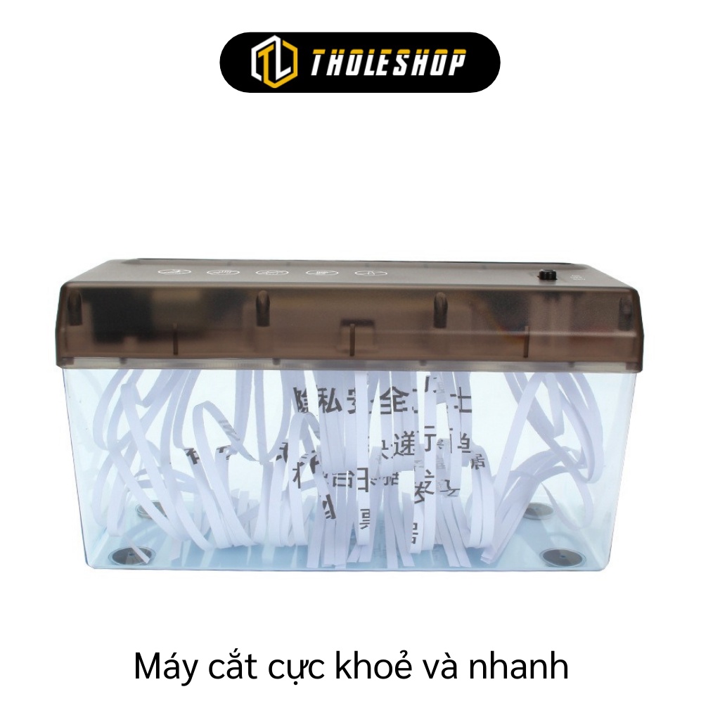 Máy cắt giấy huỷ tài liệu tự động Shredder khổ A4 cắm điện USB hoặc dùng pin màu đen hàng cao cấp fullbox 1008