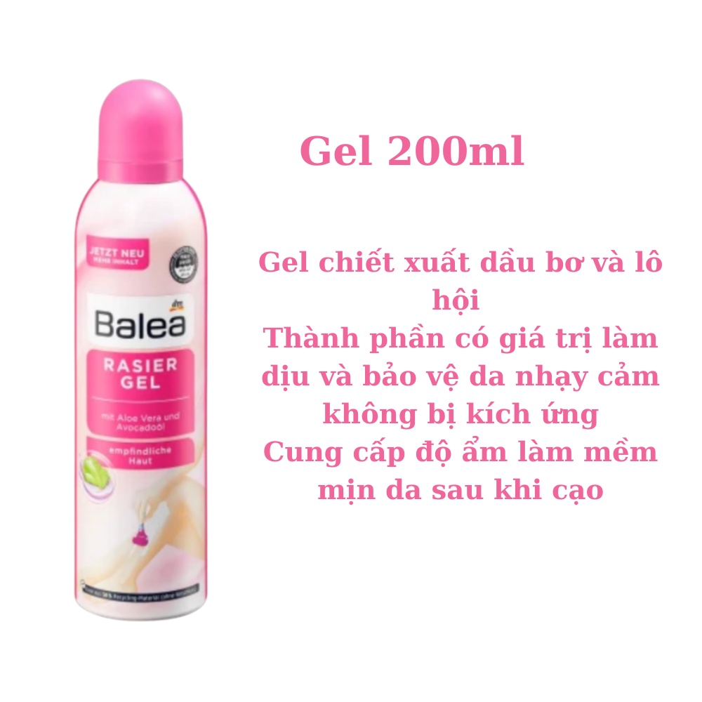 Bọt cạo cao lông Balea 150ml, Gel cạo lông Balea 200ml, Hàng Đức - Shop Lavenic