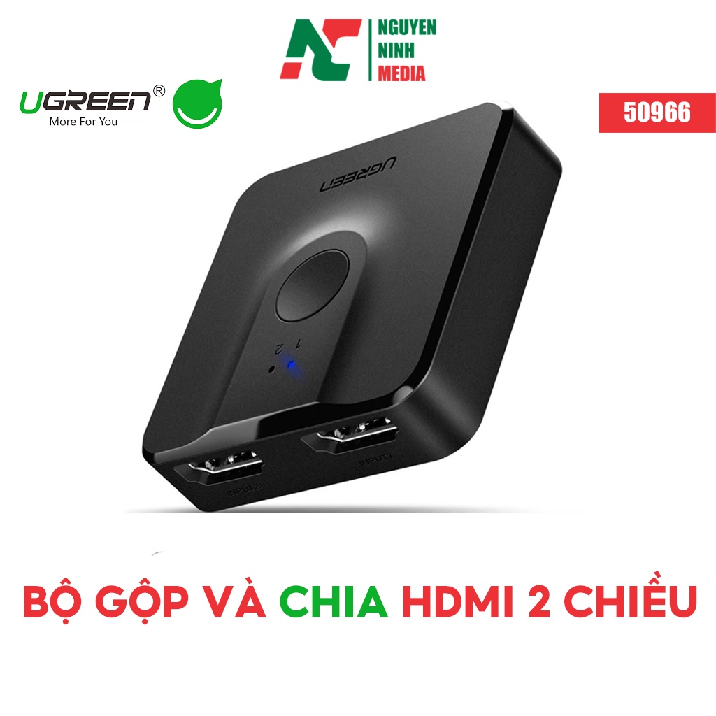 Bộ gộp và chia HDMI 2 chiều hỗ trợ 4K 2K @30Hz Ugreen 50966 - Hàng Chính Hãng