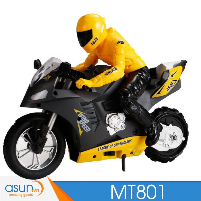 Xe Mô Tô Điều Khiển Từ Xa moto MT801 Bốc Đầu Gyro tự cân bằng 1:6 Chất lượng cao