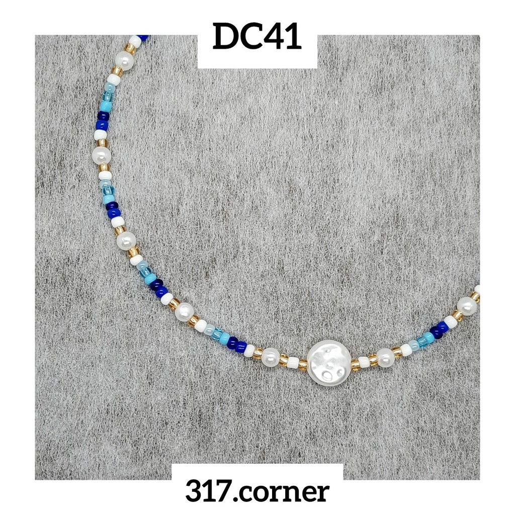 Vòng cổ / Dây chuyền hạt cườm (tone xanh) - DC41 - 317.corner