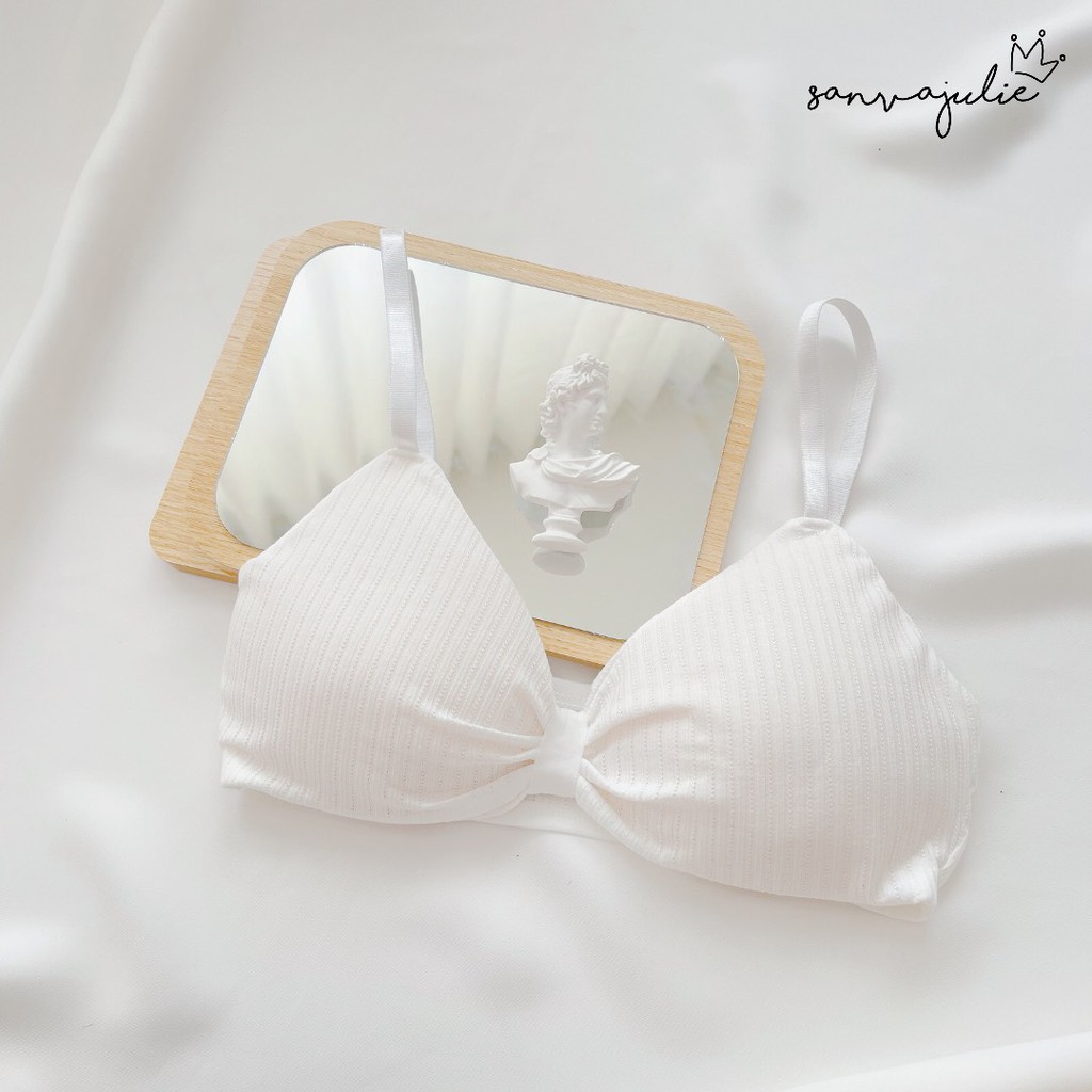 Áo lót học sinh - Áo ngực mút mỏng Bralette nơ chụm đệm tôn dáng