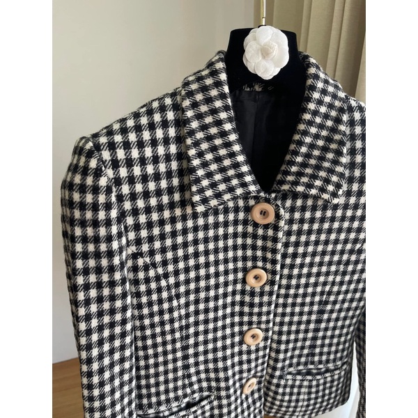 Áo dạ kẻ vintage