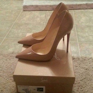 Giày cao gót CALLA đế đỏ nude bóng 11_12p
