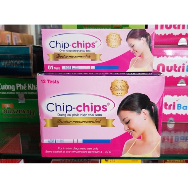 Combo hộp 12 que thử thai Chip Chips phát hiện thai sớm