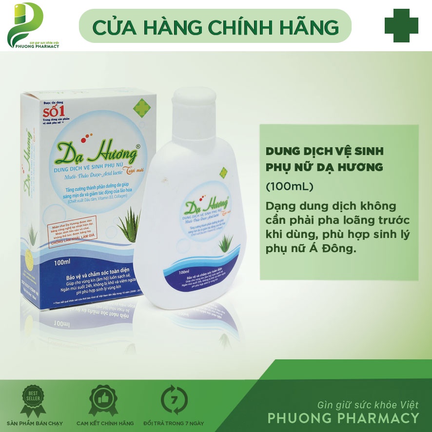 Dung dịch vệ sinh phụ nữ Dạ Hương Hỗ trợ điều cải thiện viêm nhiễm phụ khoa 100ml