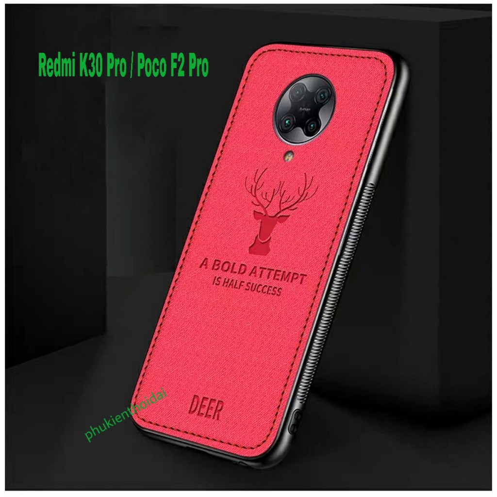Ốp lưng Redmi K30 Pro / K40 Gaming / Poco F2 Pro / Poco X3 / K50 / K50 Gaming chống sốc vải đầu hươu cao cấp