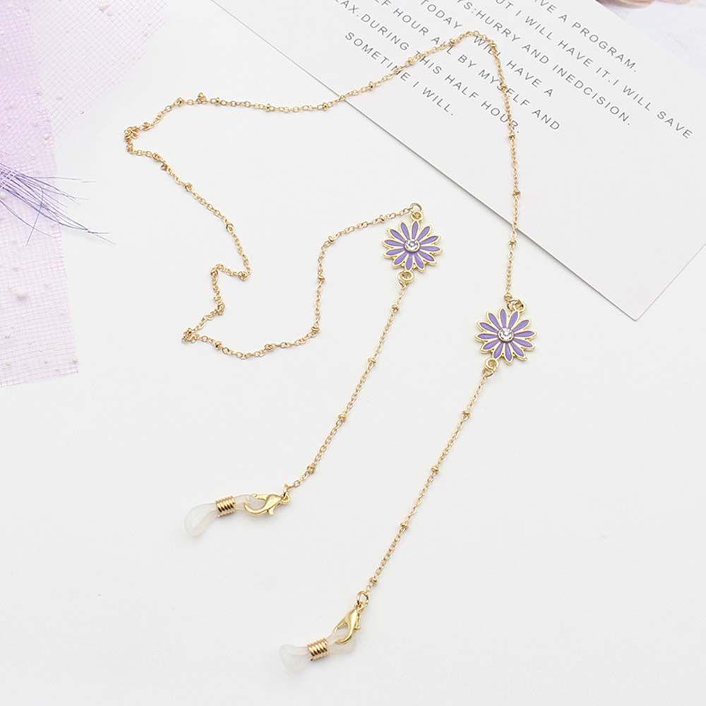 Dây Kẹp Mắt Kính Bằng Hợp Kim Họa Tiết Hoa Cúc Thời Trang Dành Cho Nữ