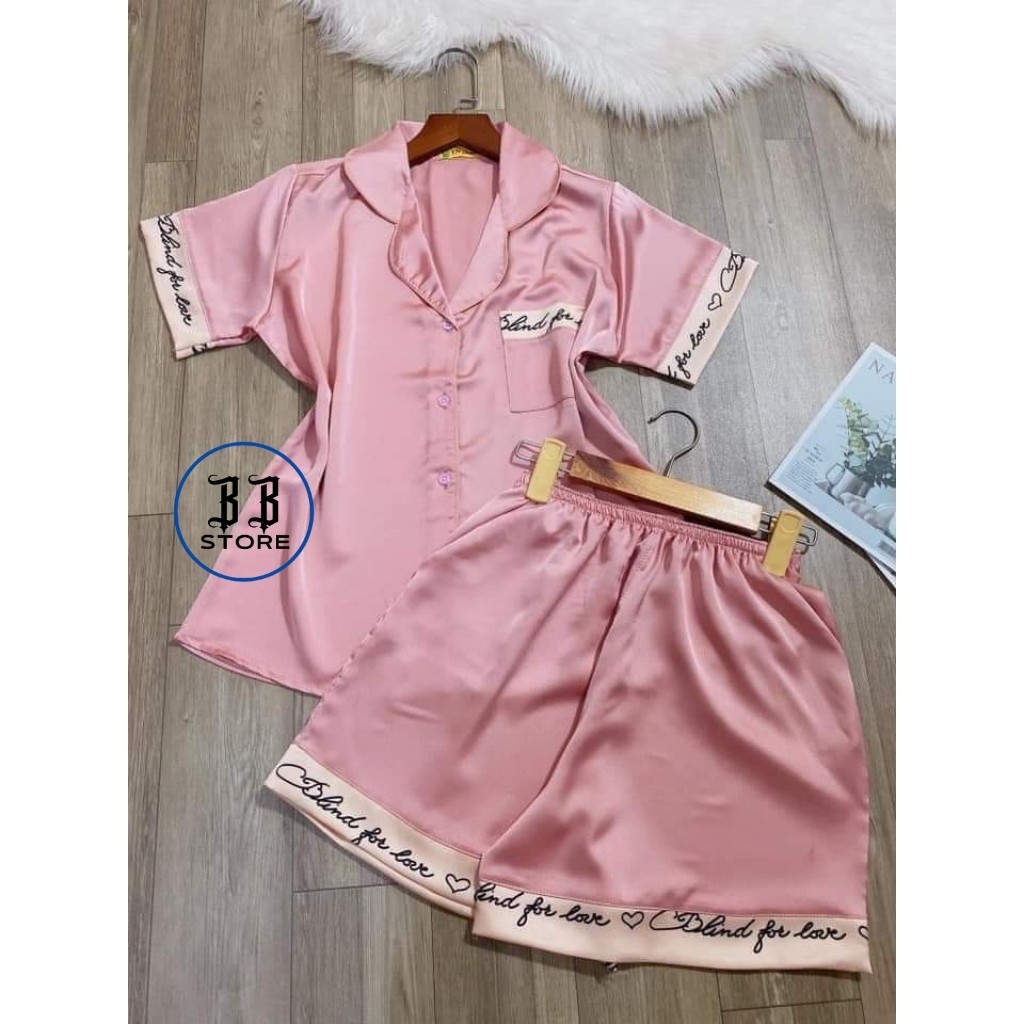 Bộ Pijama Lụa Cộc Tay, Bộ Ngủ lụa, Bộ Mặc Nhà Lụa Cộc Tay Cao Cấp Hàng Thiết Kế Có Size, Quần có túi Chất Lụa Mịn Mát