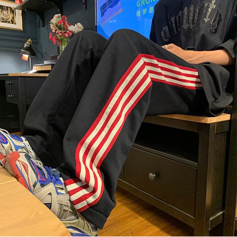 Quần Dài Dáng Suông Rộng Viền Sọc Bên Hông Thoải Mái Thời Trang Cho Nam size M-3XL