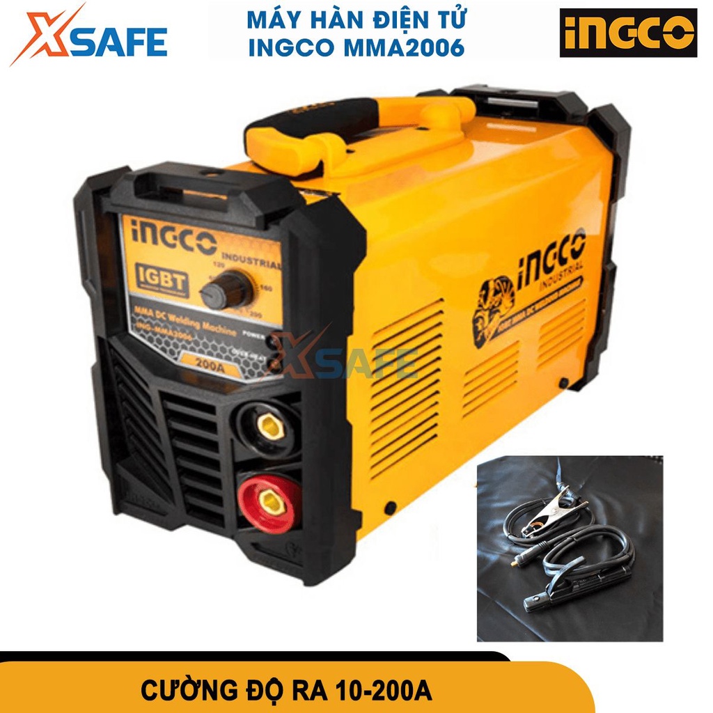 Máy hàn điện tử Inverter INGCO ING-MMA2006  IGBT, công suất 6.3kVA, điện áp 220 - 240V/50Hz - 60Hz [CHÍNH HÃNG][XSAFE]