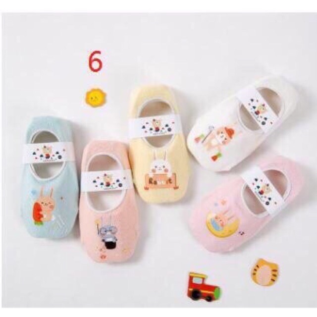 Sét 5 đôi tất hài chống trượt cho bé 1-6y