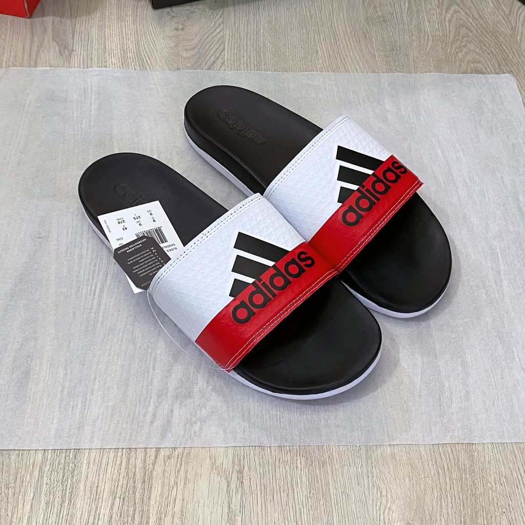 Dép Adidas Mono Plus Đế Mềm Cloudfoam Full Box - Màu Đỏ Trắng