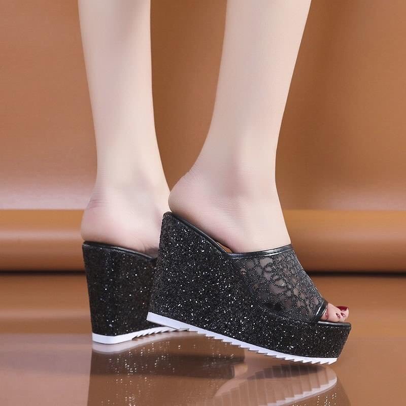 Dép xuồng phối ren cao cấp