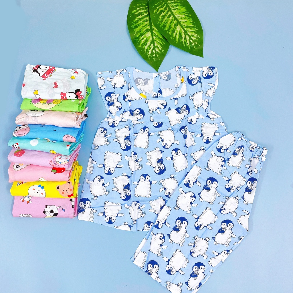 (SIZE 12) Bộ tole lanh (tôn) lanh lụa mặc nhà bé gái QUẦN LỬNG , tay cánh tiên dễ thương. 28-32kg, bộ hè mát mẻ