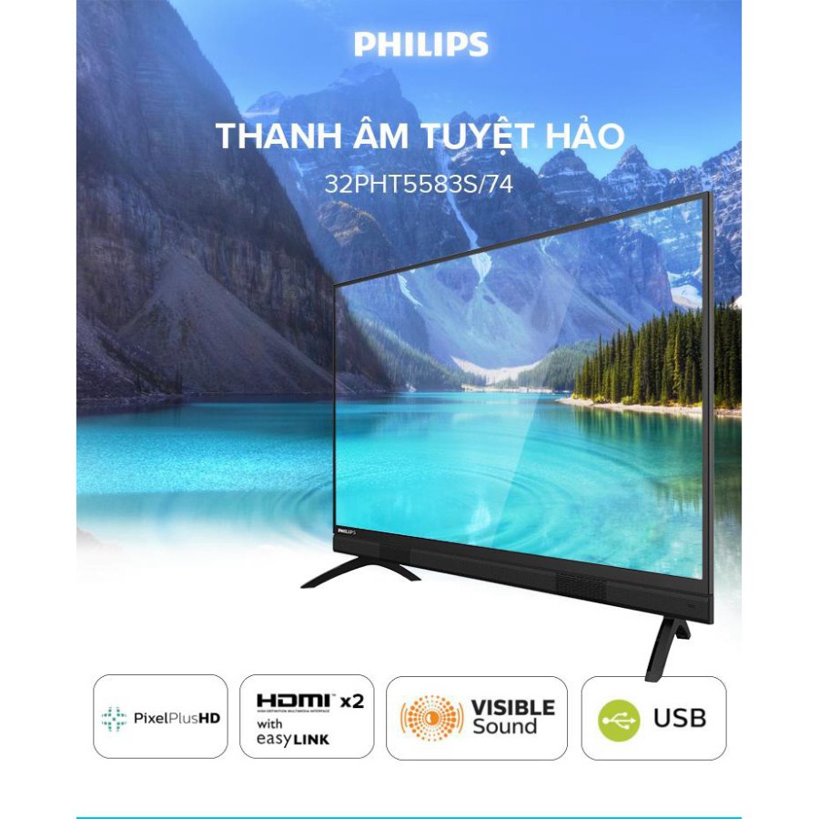 [Mã ELPHILAPR giảm 5% đơn 200K] Tivi Philips Led HD 32 Inch- 32PHT5583/74 - Miễn phí lắp đặt
