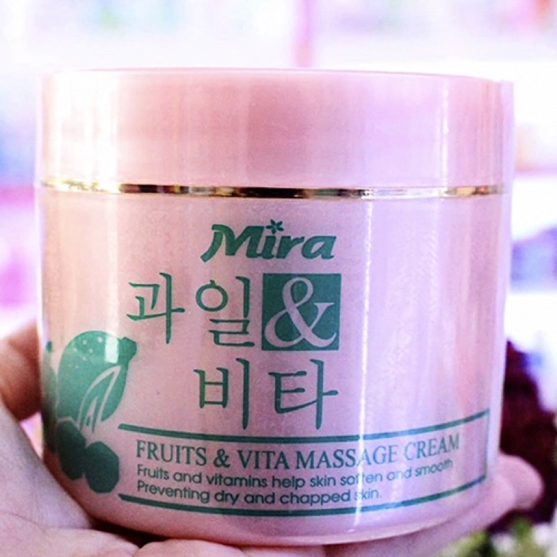 KEM MASSAGE HỒNG MIRA CHO MẶT & BODY FRUITS & VITA MASSAGE CREAM 300ML