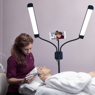 Đèn led 2 nhánh livestream,makeup,studio,phun xăm,spa,thẩm mỹ viện...