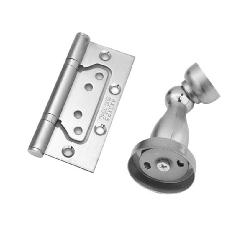 Set 3 Bản Lề Cửa 4 Nút Chặn Chống Va Chạm Không Ồn