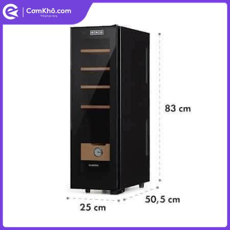 Tủ trữ cigar Klarstein 45 lít Slim điều khiển điện tử cảm ứng, màu đen, kệ gỗ siêu sang trọng. - Comkho.com