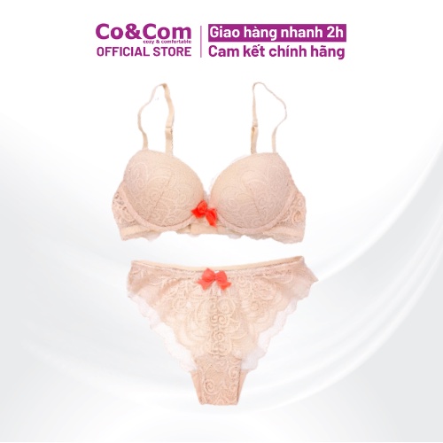 Bộ Đồ Lót Nữ Cao Cấp Co&Com Nâng Ngực, Ren Quyến Rũ, Màu Sắc Trang Nhã - BAN806