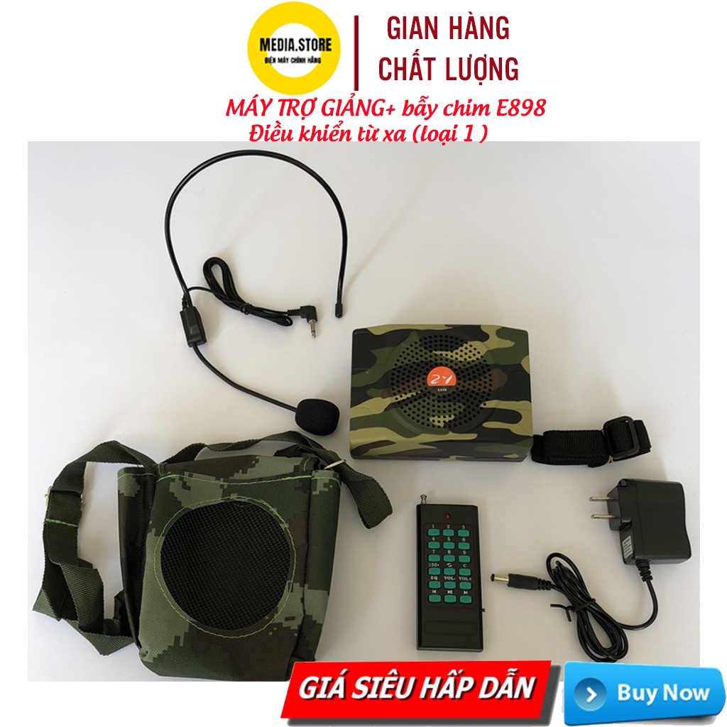 Máy trợ giảng E-898, Máy nghe nhac mp3, nghe đài radio FM, bẫy chim E898 điều khiển từ xa (loại 1 )