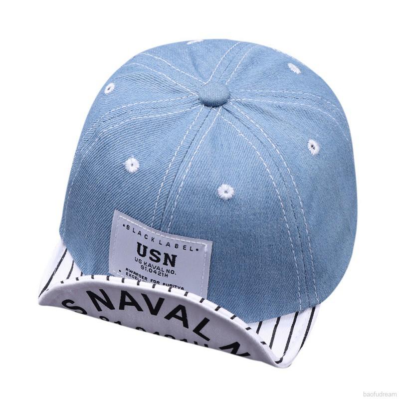 Mũ Bóng Chày Phối Vải Denim Thời Trang Có Thể Điều Chỉnh Cho Trẻ Em 6 tháng đến 3 tuổi