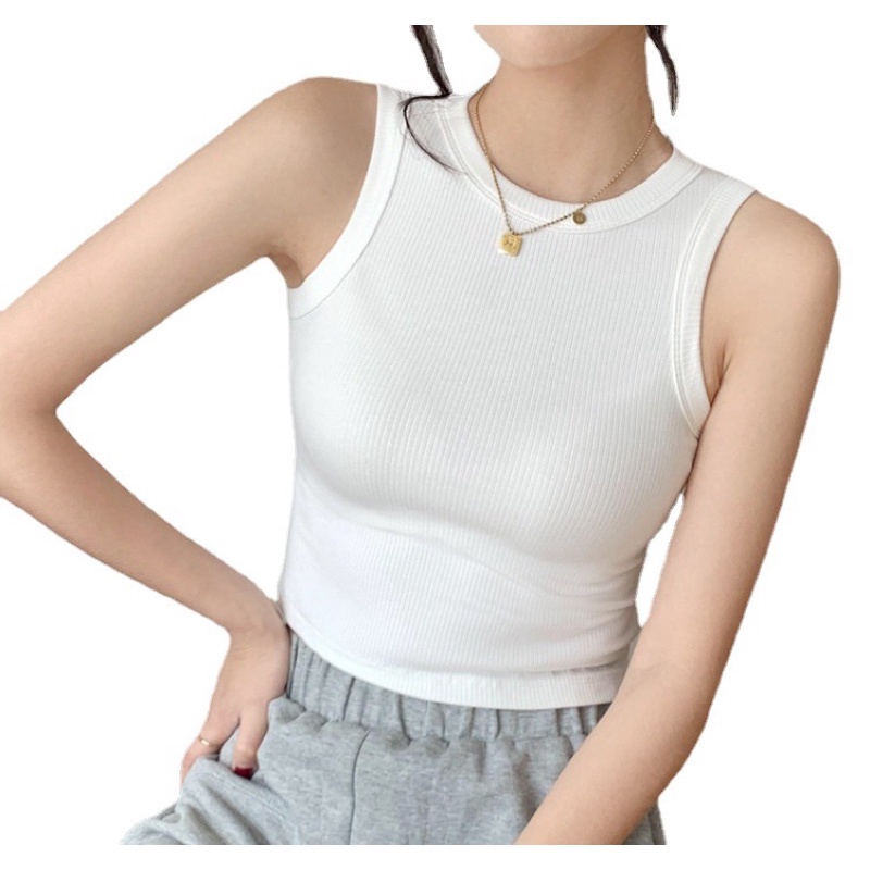 Áo Ba Lỗ Nữ Dáng Croptop Cotton Tăm Siêu Mềm