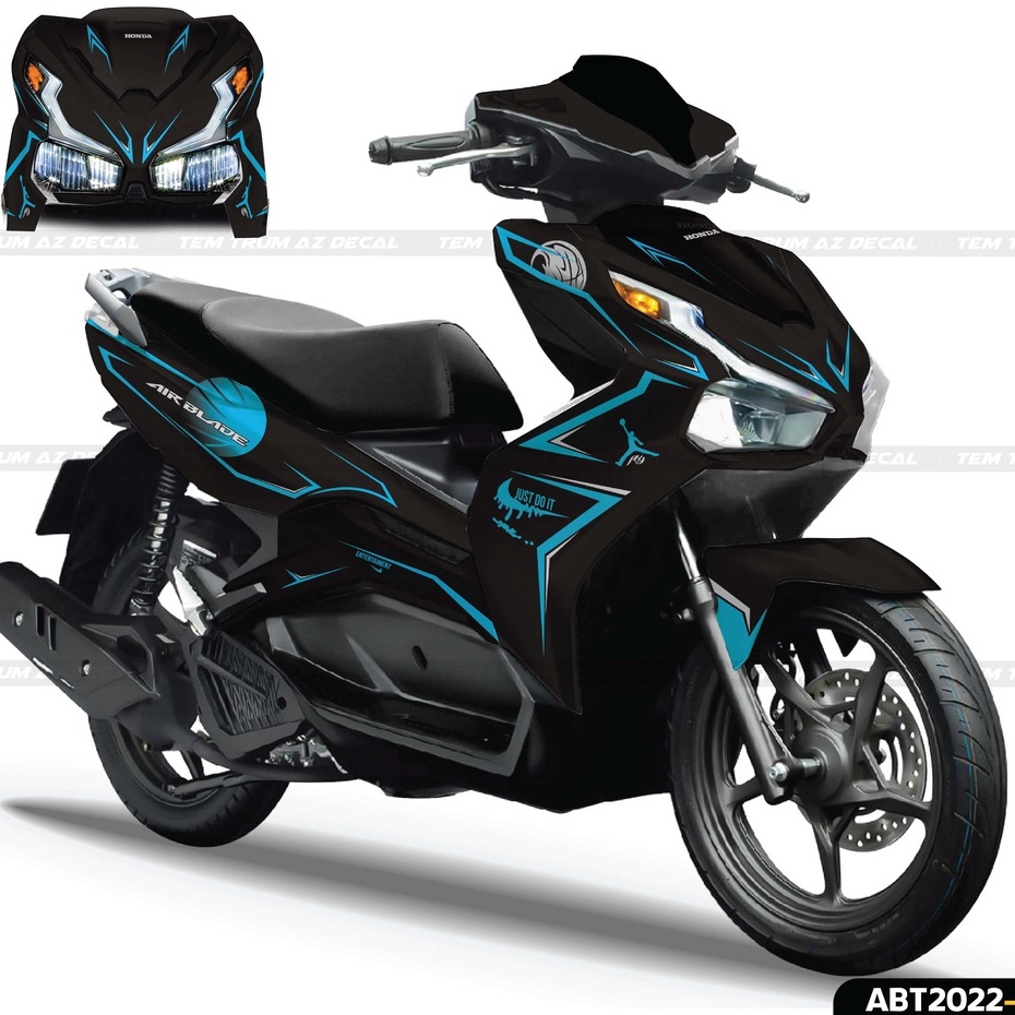 Tem Trùm Xe Airblade 2020-2021- 2022 -2023 Phong Cách Niike Decal Dán Xe AB Đẹp Đen Đỏ, Đen Xanh, Đen Vàng,Trắng Đỏ