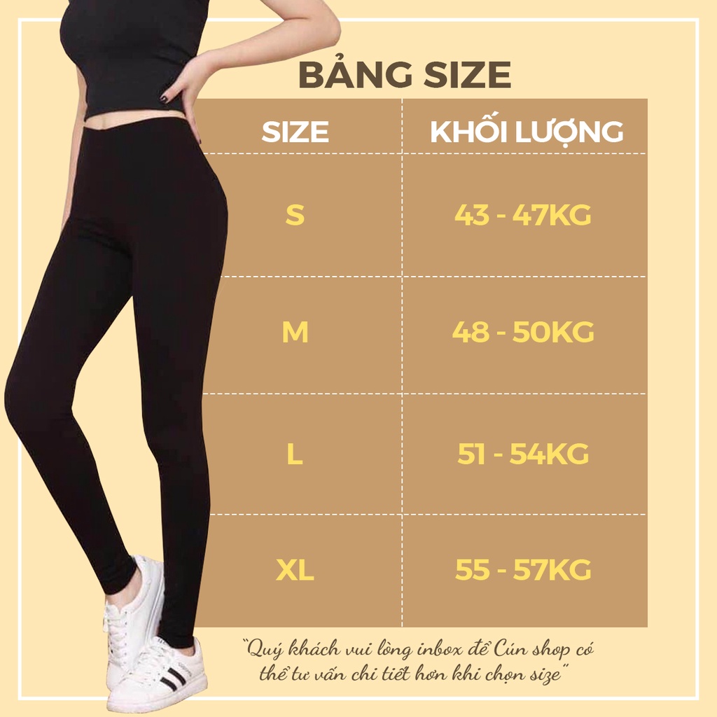 Quần legging nữ cạp cao dáng ôm co giãn phong cách Hàn Quốc - Cún Shop