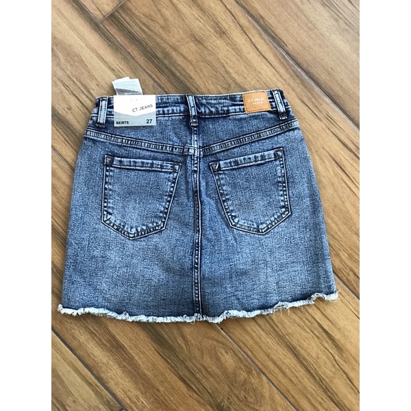 Chân váy jean chữ A có quần bên trong-CT jeans