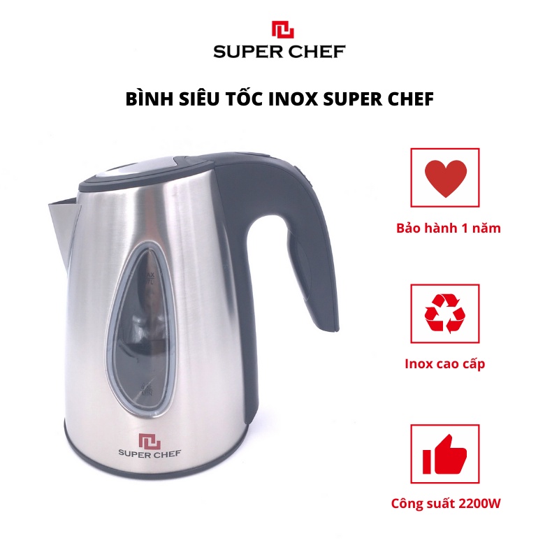Bình đun siêu tốc inox Super Chef SC_KS1721