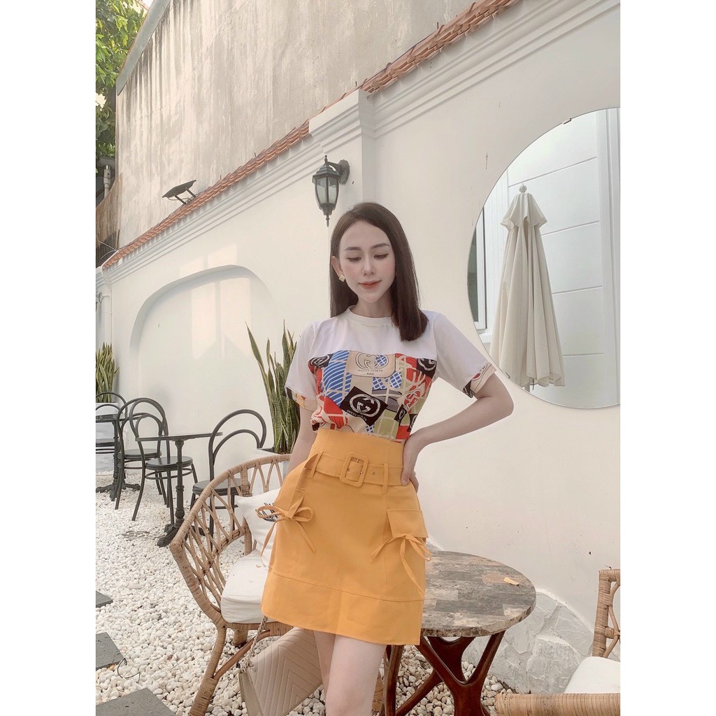 Set áo thun + váy kate. Có 1 màu. Size dưới 54kg vừa. KÈm hình chụp thật 100%. Đơn giản mà đẹp nhaaa