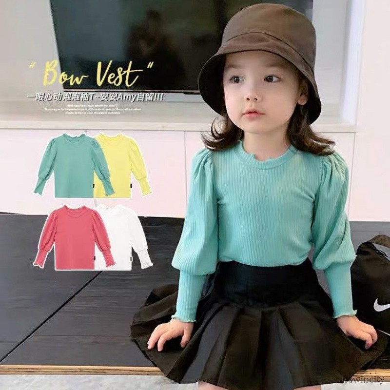 Áo cotton dài tay thời trang Hàn Quốc cho bé gái