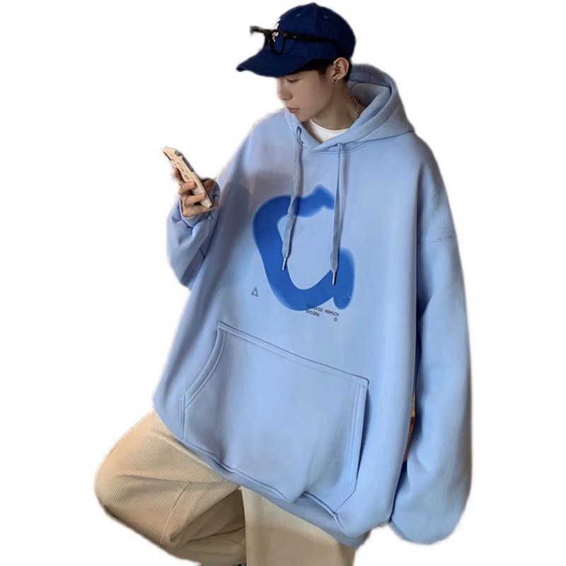 Áo hoodie dáng rộng in chữ phong cách hiphop đường phố Hàn Quốc thời trang dành cho cặp đôi kích thước M-5XL