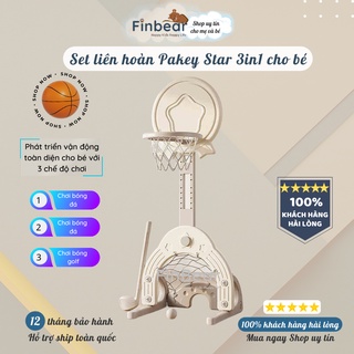 Đồ chơi bóng rổ cho bé 3 in 1 pakey tặng bóng đá bóng rổ bóng golf cho bé sẵn 3 màu cho bé chính hãng finbear