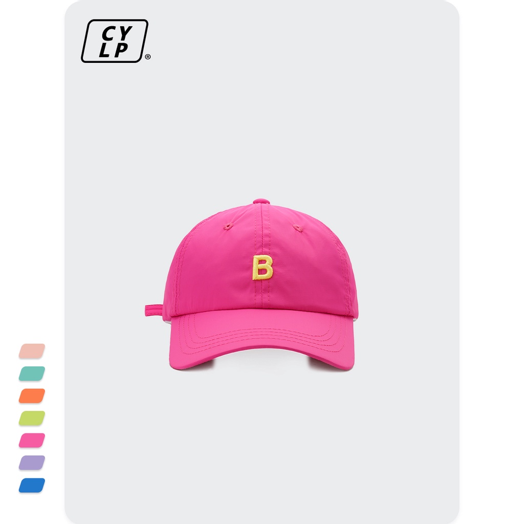 Mũ Lưỡi Trai Mềm Thêu Chữ B Màu Sáng Phong Cách Đường Phố Hàn Quốc