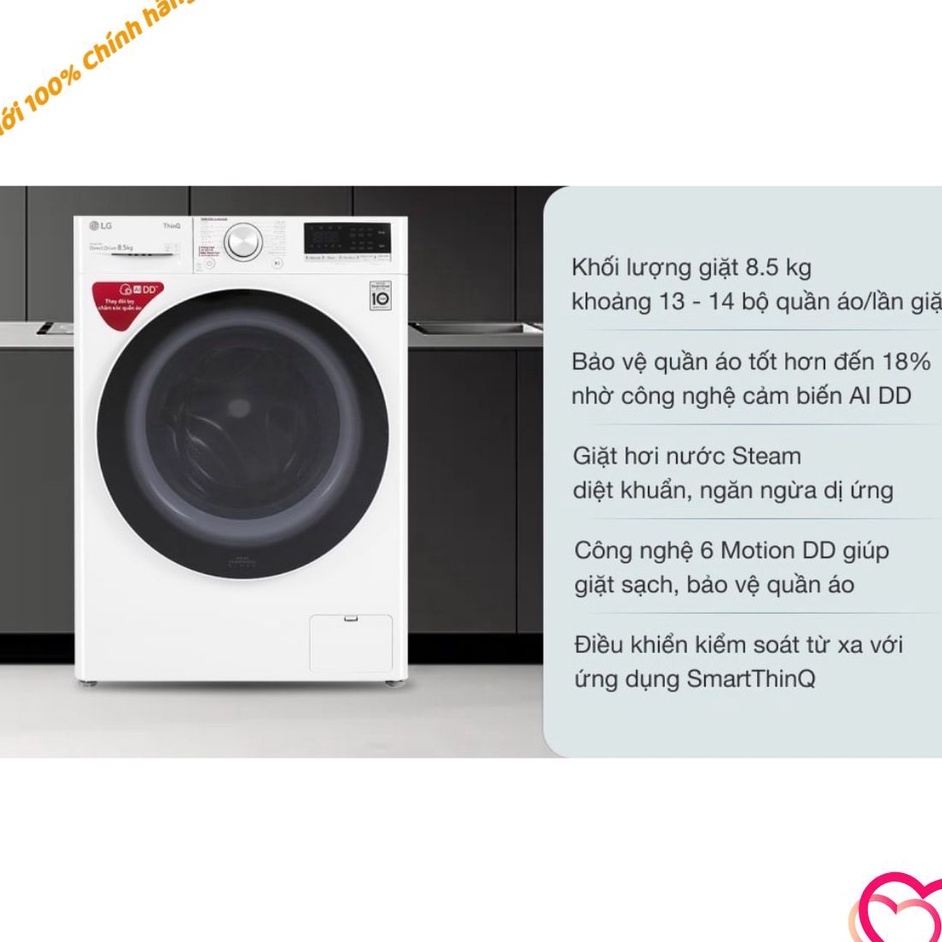 Máy giặt LG Inverter 8.5 kg FV1408S4W Điện Máy Hải Đăng HN