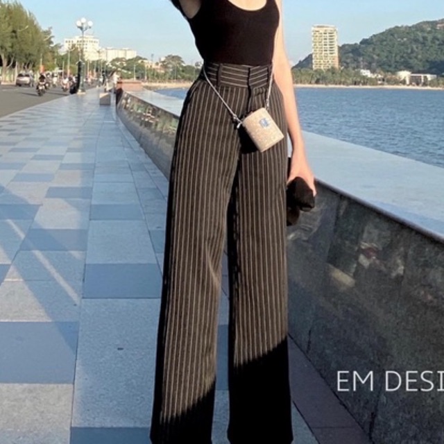 Quần Ống Rộng Kẻ Sọc Hàng Đẹp 💕Quần Culottes Siêu Đẹp