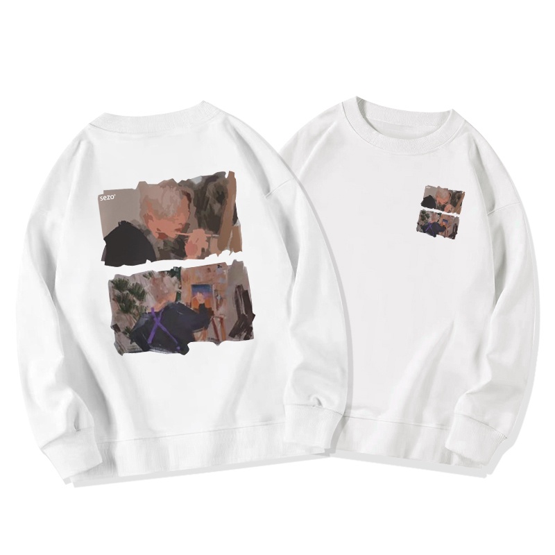 Áo sweater SELVZE cổ tròn phong cách thời trang cổ điển Mỹ dành cho nữ oversize
